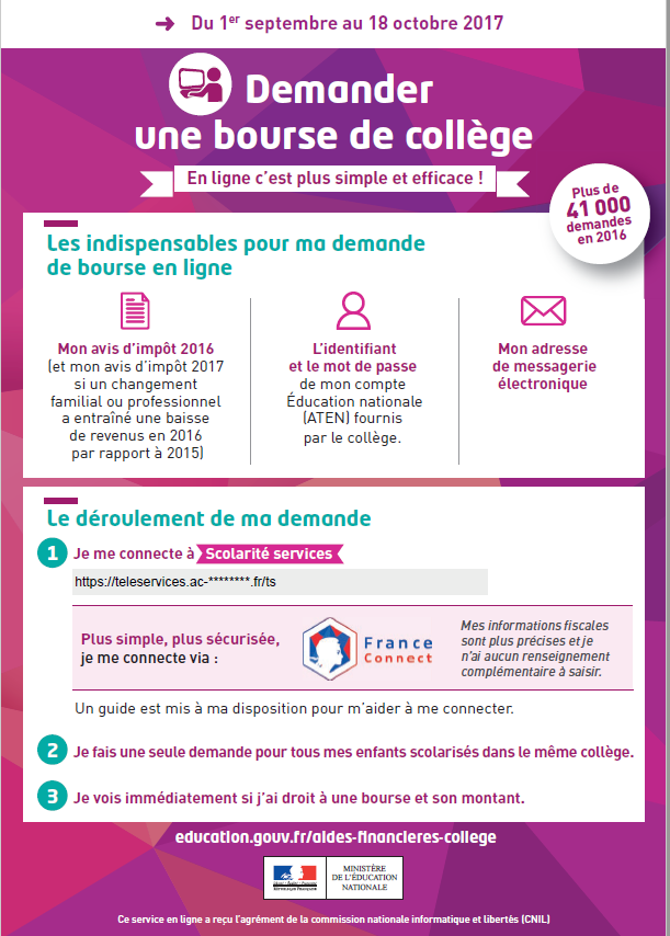 Faire sa demande de bourse EN LIGNE avec son compte Éducation nationale